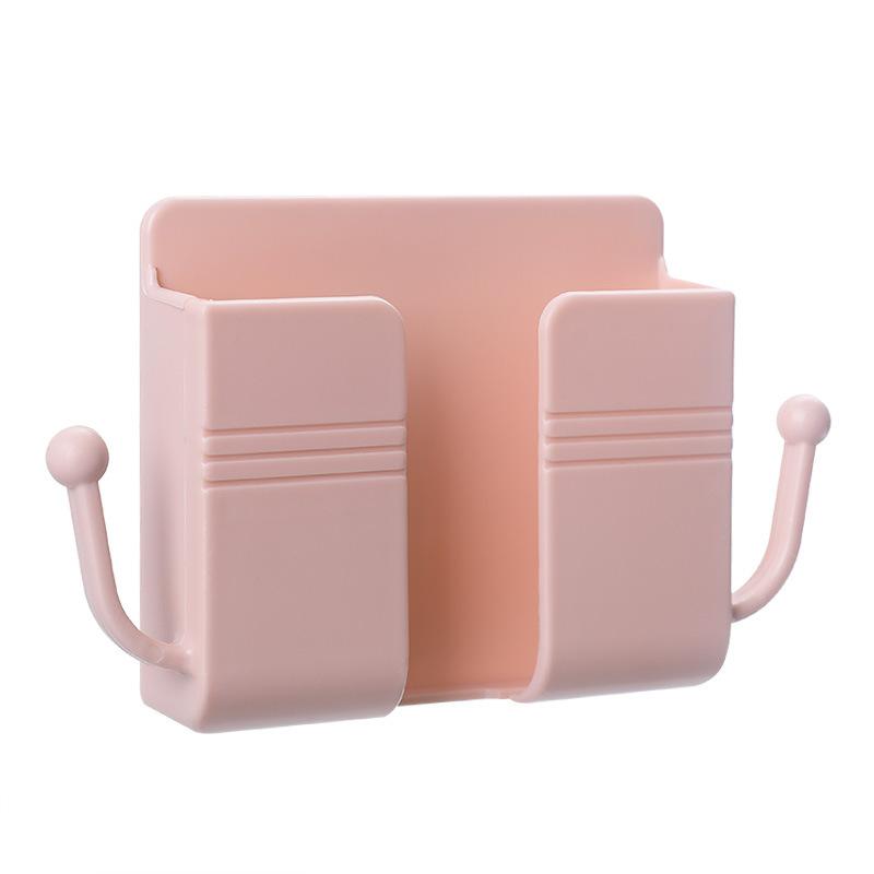 Multifunctional Wall Mounted Phone Plug Holder With Storage Hooks Home Sundries Organizer Adhesive Remote Control Brackets Racks