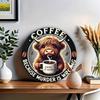 Vintage Iron Wall Art Metal Tin Sign Highland Cow Coffee Decor
