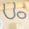 Elegant Necklace Sparkling Full Rhinestones Bracelet Alloy Texture Suitable for Evening Parties and Everyday Charm