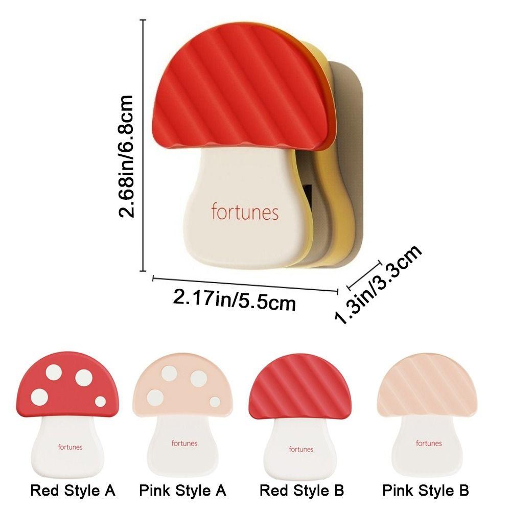 3 Pieces Cute Plastic Mushroom Shape Hook Self Adhesive Decorative Bag Hanger Non Perforated Home Storage Clips Kitchen