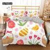 Egg Duvet Cover Set Easter Eggs Cartoon Childish Style Twin Bedding Set Kids Teens Double Queen King Size Polyester Quilt Cover