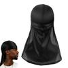 AQUILIVE Silky Doo Rag Men's Shiny Hip Hop Dance Costume Cap Bandana Turban for Waves (black 1-pack)
