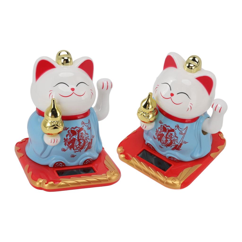 Lucky Waving Cat Light Induction Plastic Chinese Welcome Cat Ornament for Home Cars