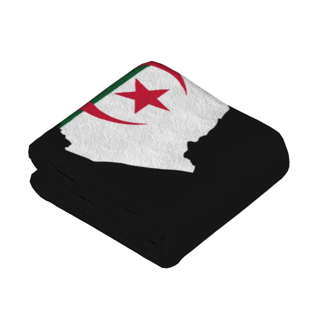 Algeria Map Flag Face Blankets Plush Awesome Warm Throw Blankets for Bed Sofa Autumn/Winter