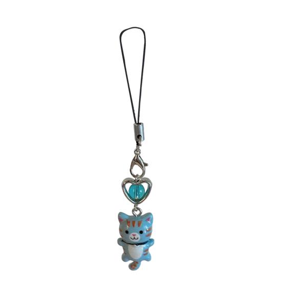1/6Pcs Keychain Heart Cat Styling Design Keyring Phone Decoration Kitty Phone Charm Multifunctional Charm Key Holder