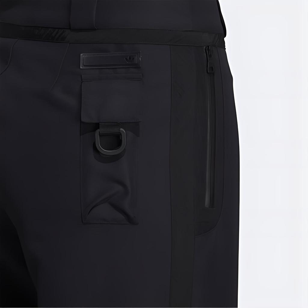 Adidas Originals Clover Logo Embroidered High Waist Straight Casual Pants Women Bottoms Black HE6591