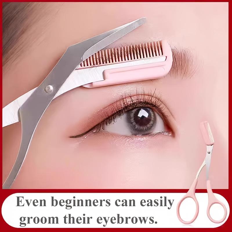 Eyebrow Trimmer Makeup Tools Stainless Steel Eyebrow Scissors With Comb Hair Removal Eyebrows Shaping Makeup Tools