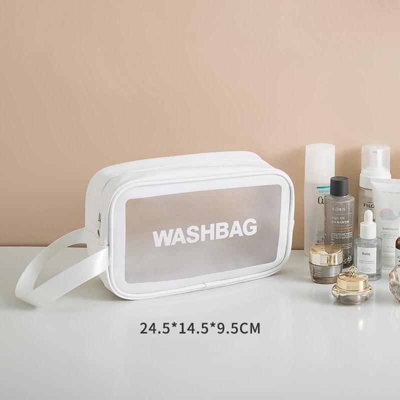 Clear Frosting Fashionable Large Capacity Makeup Pouch Portable Storage Travel