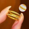Hundert Segen Schlichter Bandring Damen 24 Karat Gold AU999 - Stapelbares Schlichtes Banddesign, Schicht-Look, für Trendiges Mix-and-Match