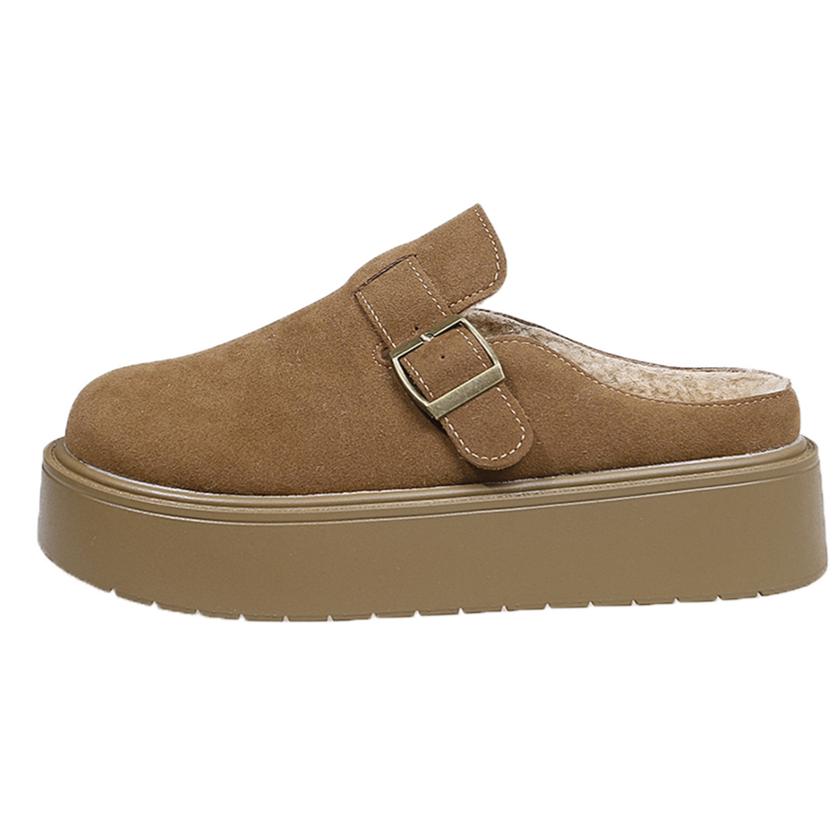 Fashion Woman Slippers 2024 Winter New Fashion Warm Thickened Fluff Round Toe Slippers Woman Casual Comfortable Platform Slides Woman