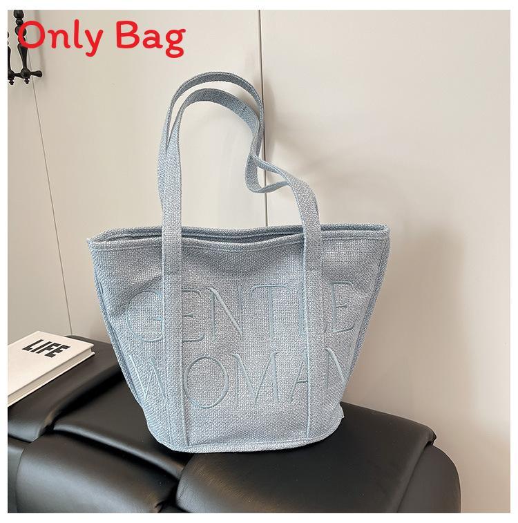 Bestickte Stofftasche mit Buchstaben aus Baumwoll-Leinen-Material für den täglichen Gebrauch