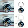 Modern Hummingbird Blossom Alloy Keyring With Glass Finish For Promotional Gifts And Party Favor Use