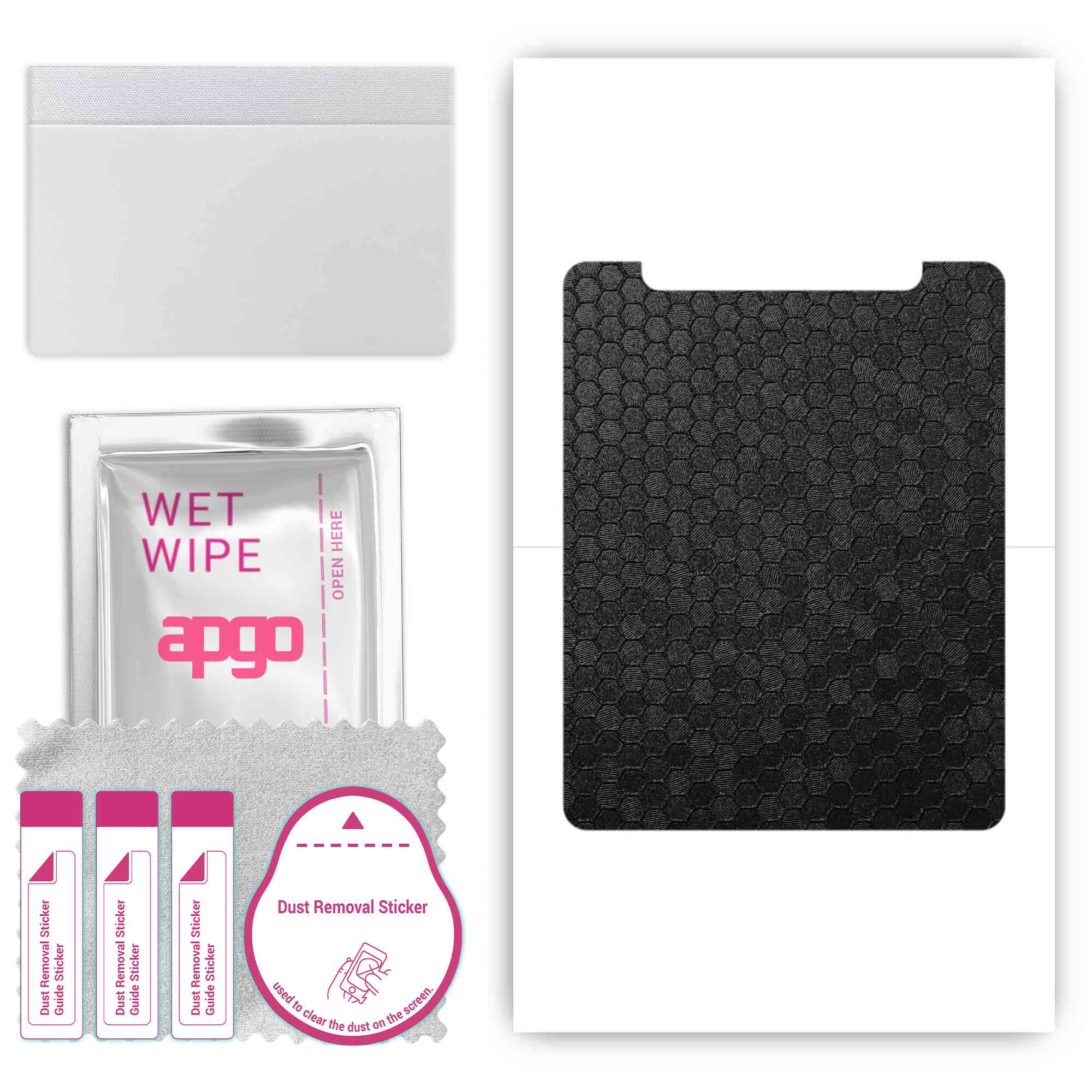 

apgo skin sticker film foil vinyl for the BACK compatible with Apple iPad Wi-Fi + 3G, scratch-resistant, easy to install - Black Honeycomb