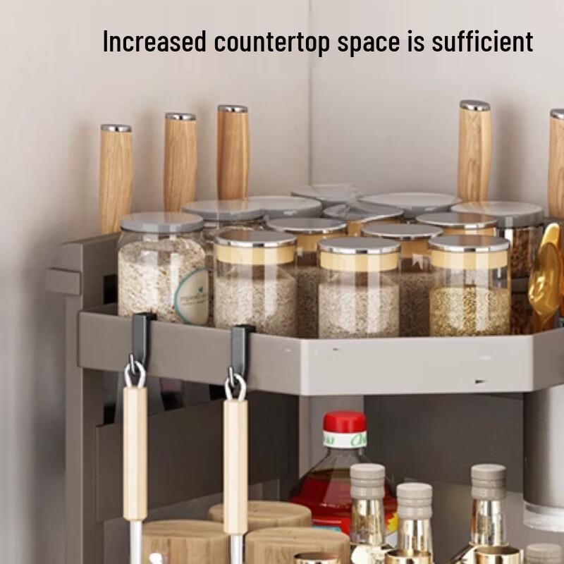 Yunshuang 2-stöckiger Edelstahl Küchen-Eckorganizer
