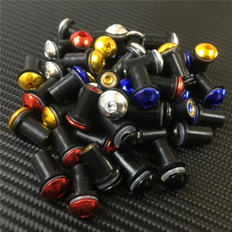 10pcs Motorcycle M5x16mm Windscreen Screw Bolts Nuts Universal Windshield Aluminum Fastener Kit Motorbike Accessories