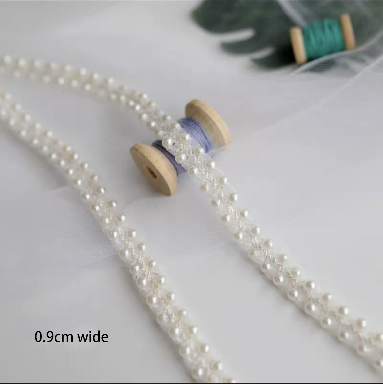 

1 ярд белой жемчужной кружевной отделки с бисером, лента, ткань, украшение для одежды, свадебное платье, воротник, рукав, кружевная аппликация, сделай сам, поделки