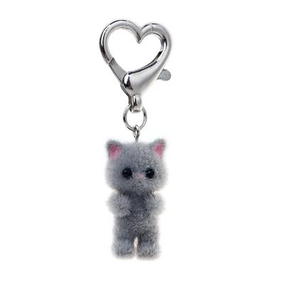 Portachiavi Gatto Floccato Carino Tridimensionale Amore Ciondolo Telefono Ciondolo Custodia Auricolari Decorazione Borsa Portachiavi Auto Gioiello Regalo