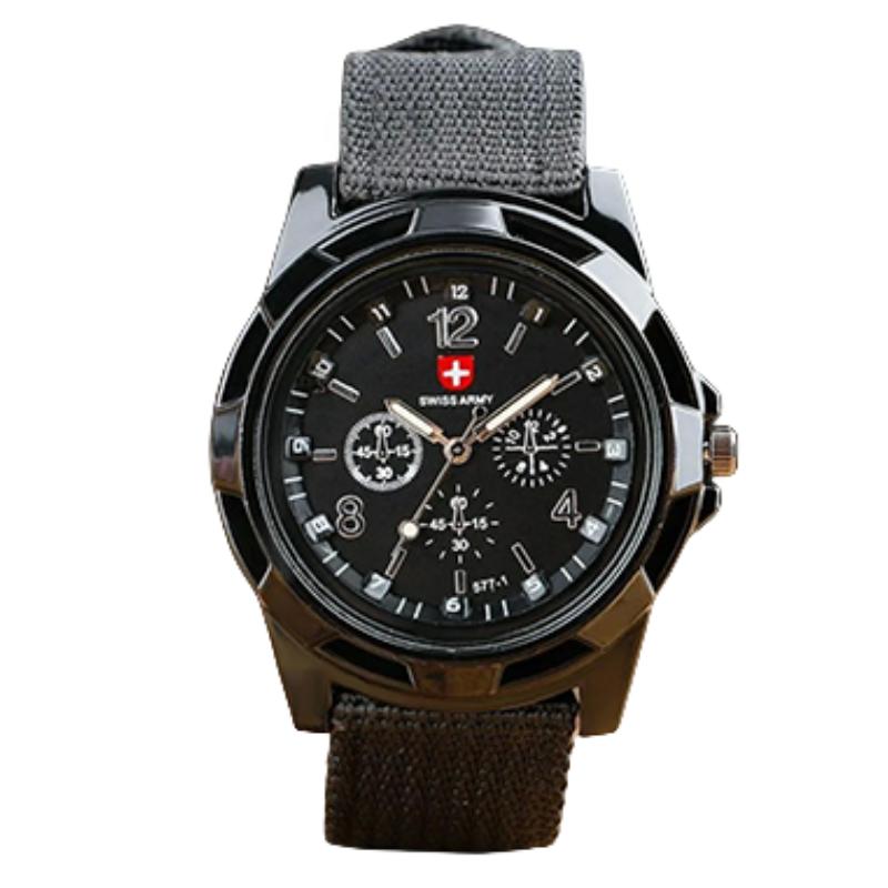 Gemius Army Sports Watch Woven Strap Stainless Steel Buckle Daily Use Man Gift