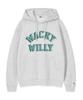 Wacky Willy Lettering Graphic Hoodie Light Grey