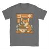 Corgi Eating Ramen T Shirts for Men Cotton Leisure TShirts Round Neck  Tees Short Sleeve Tops Plus Size