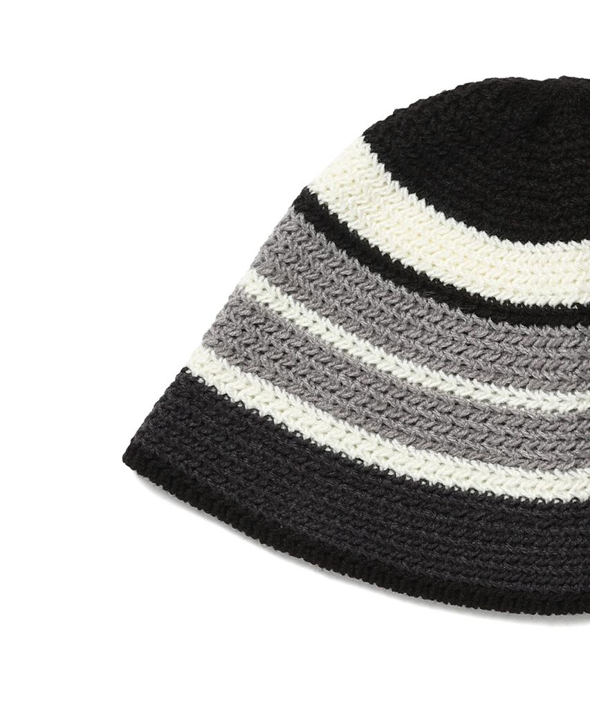CAVISH Striped Knit Bucket Hat Black(Cv2Dsuab24A)