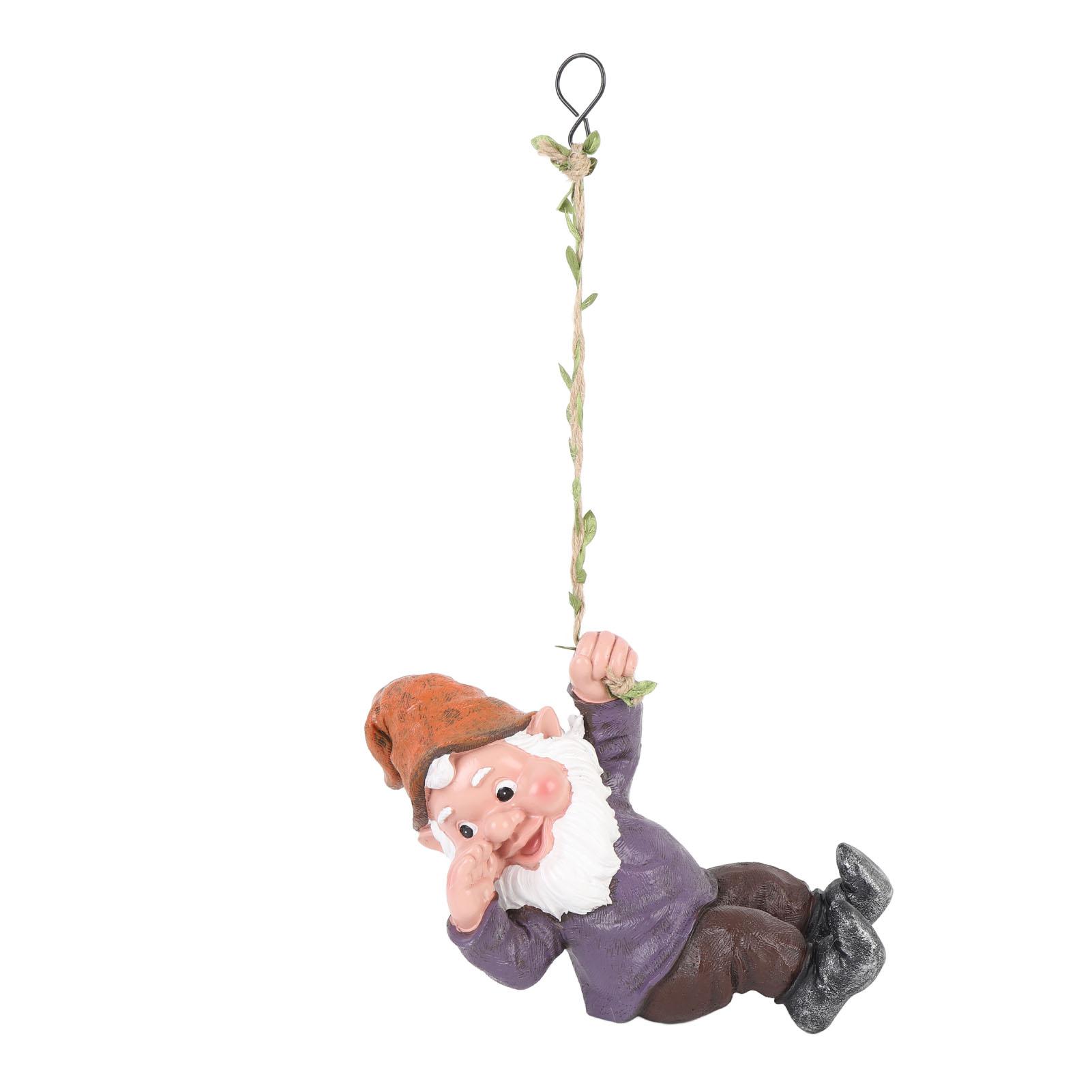 

Фигурка гнома из смолы, яркая, забавная, реалистичная, статуэтка гнома, карабкающегося вверх, для дома, сада, двора, синяя фиолетовый