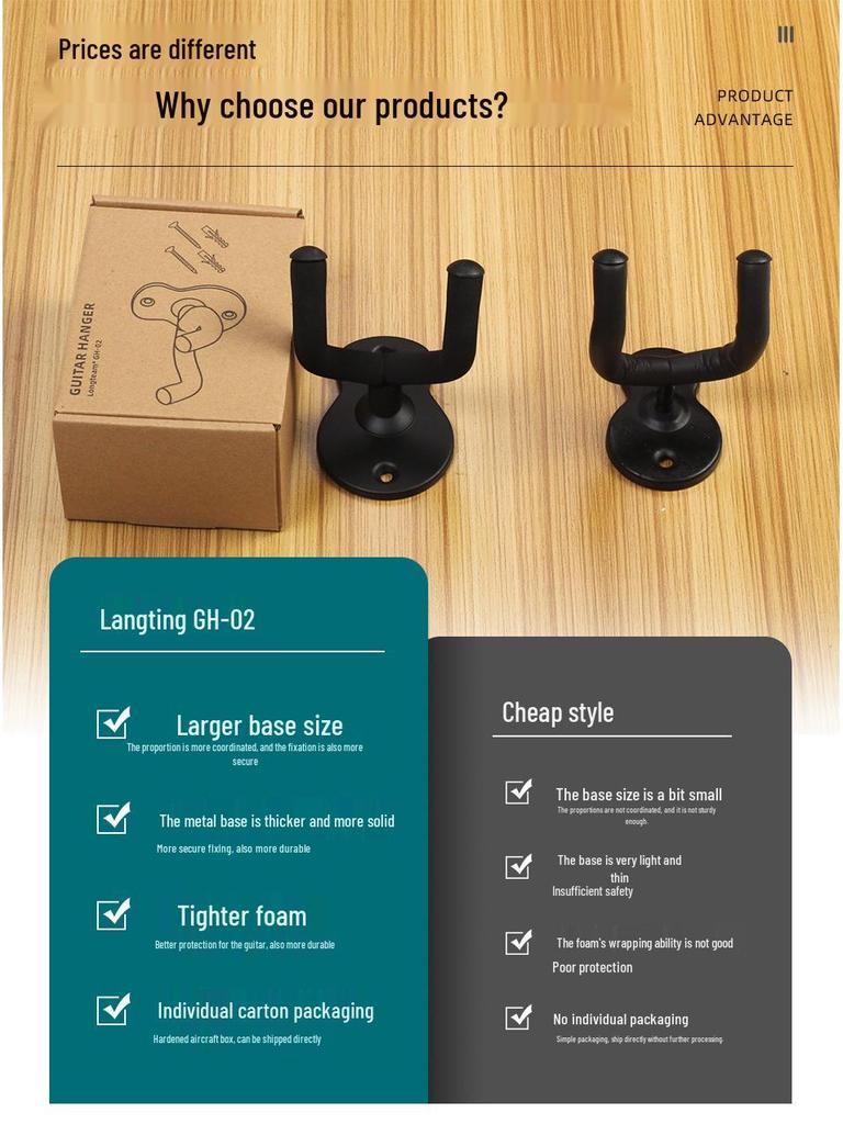Matte Black Musical Instrument Wall Hook: Display Rack for Guitar, Ukulele, Violin, and Hulusi