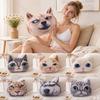 Realistic Cat Dog Head Pillow Cushion 3D 40CM Car Seat Cushion  Multipurpose
