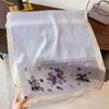 Silk Feeling Women Scarf Shawls Lady Wraps Bufanda Floral Pashmina Embroidery Scarves  Hijab Solid Long Female Bandana