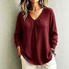 Women S Loose V Neck Long Sleeve Pullover Knit T Shirt