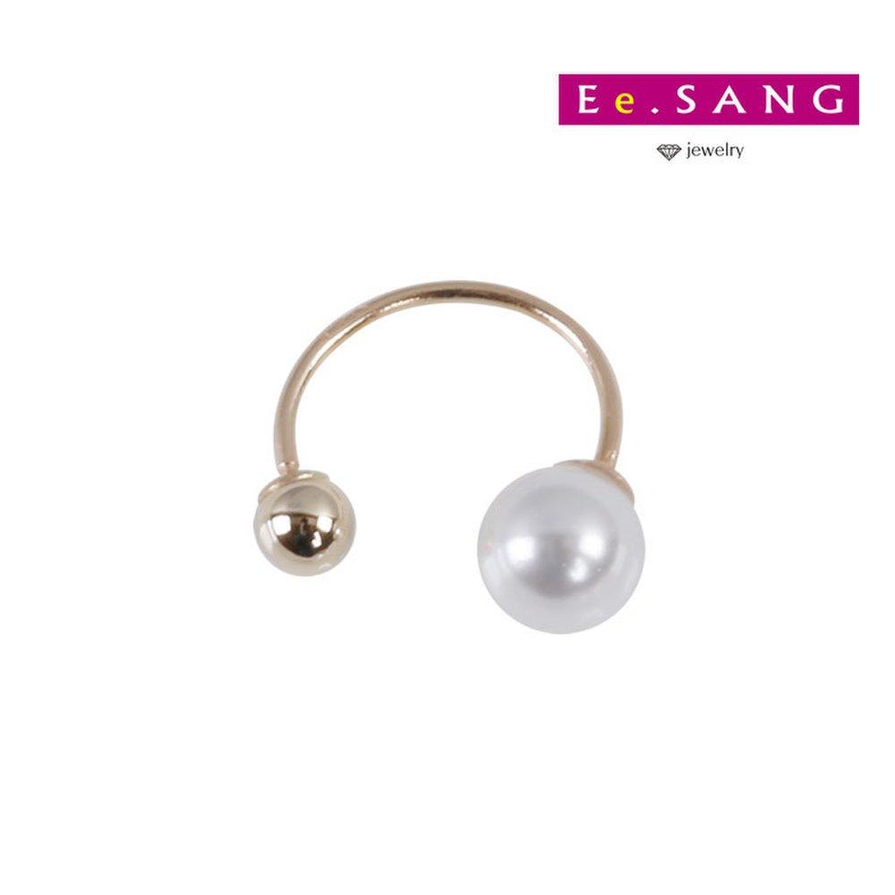 []14K C-shaped pearl piercing