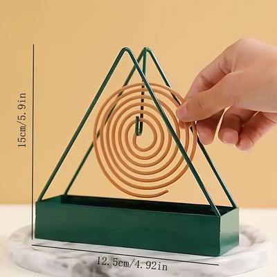 Stylish Elegant Simple Mosquito Coil Frame Triangle Iron Indoor and Outdoor Hanging Vertical Incense Burner Mosquito Tray