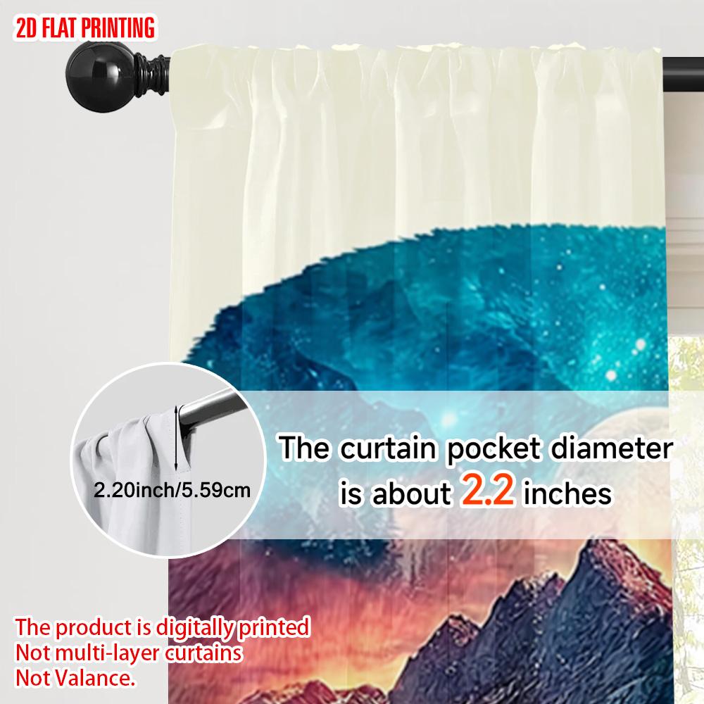 2pcs, plane printing Minimalist Curtains black bear Durable 100% Polyester Fabric (without rod) Decorations Inside Perfect for