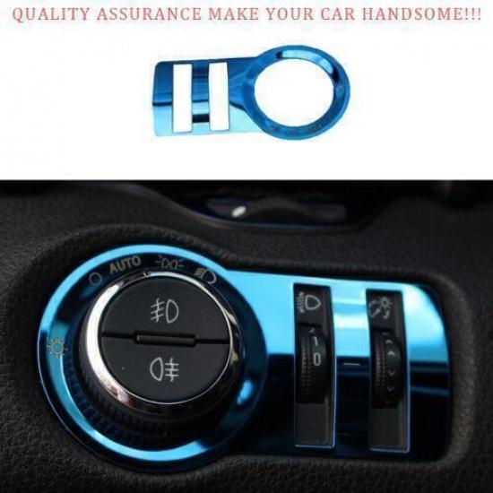 For Buick Regal 2009-2017 Blue Steel Headlight Button Control Cover Trim 1PCS