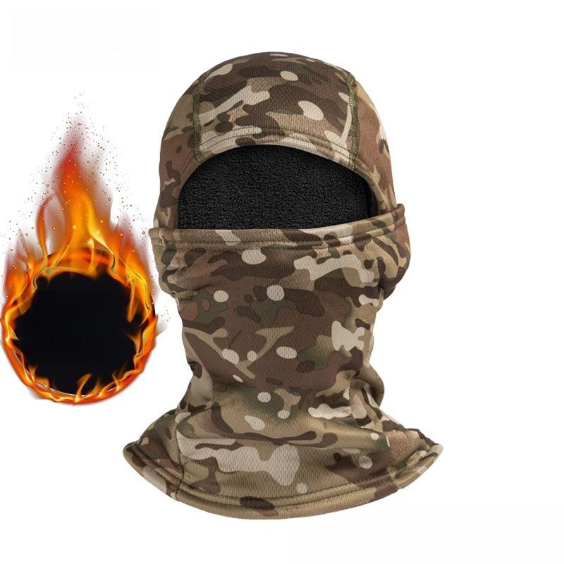 Winter Fleece Warm Camouflage Sturmhaube Outdoor Kälteschutz Ski Radfahren Vollgesichtsmaske Motorradmaske Helmfutter