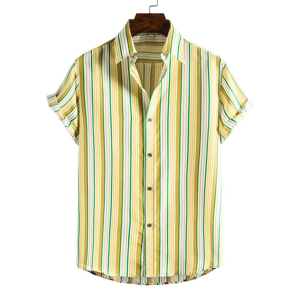 New 2025 Spring and Summer Men's Beach Shirt Hawaiian Short-sleeved Flower Shirt Men's E-commerce Supply