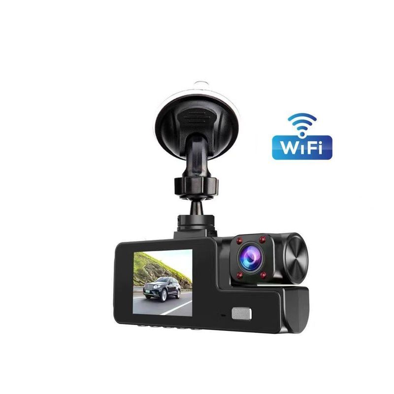 A22 Driving Recorder with 3 High-Definition 1080P Lenses, Reversing Image, and Wifi Car Dvr