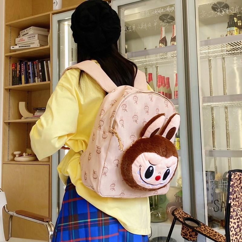 Doll Plush Decoration Cartoon Printed Backpack For Daily Travel And