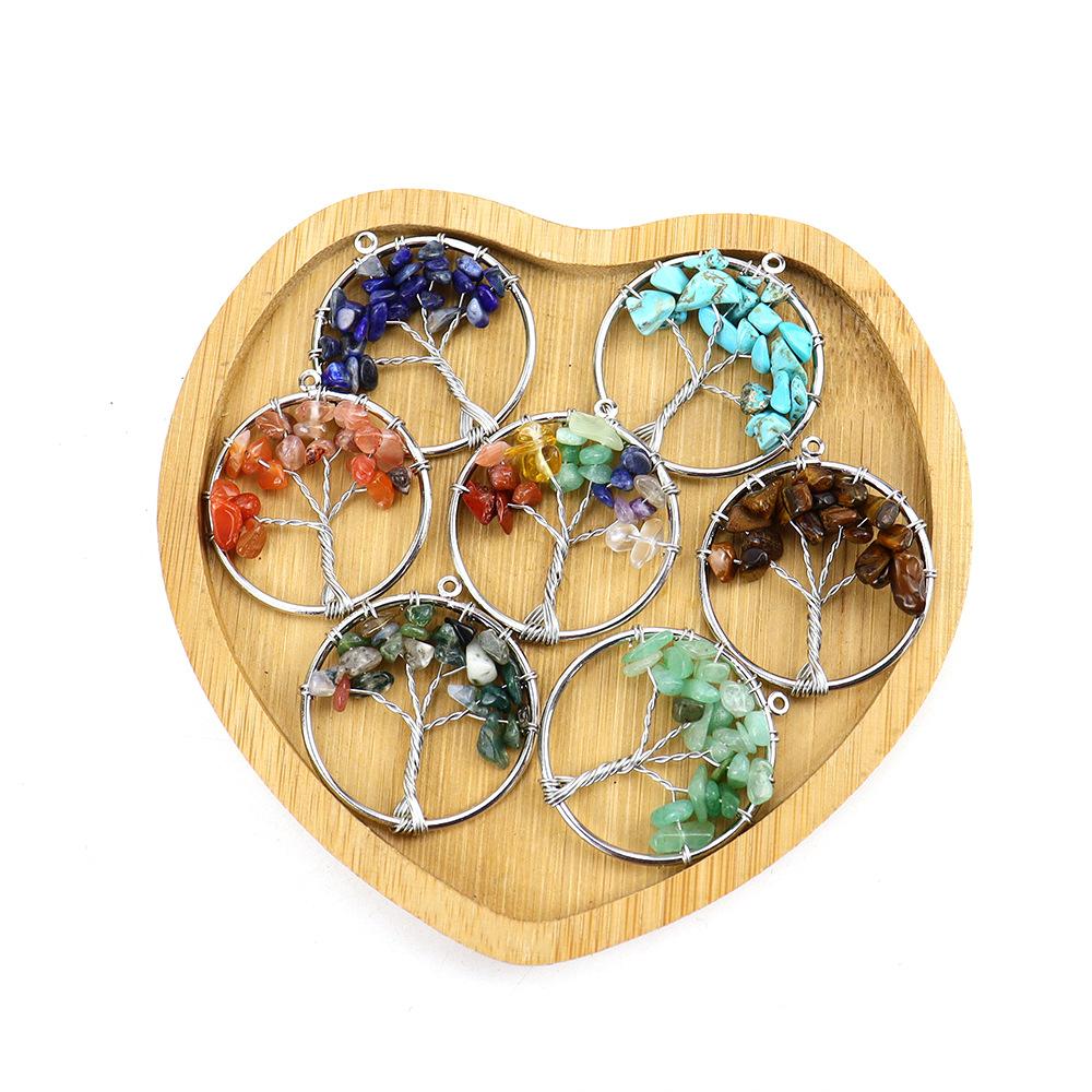 3Cm Tree Of Life Pendant Natural Crystal Gravel Fortune Tree Necklace Accessories N114