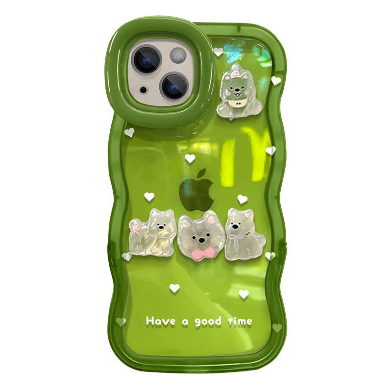 The Little Bear Doll Is Suitable for IPhone 16, Phone Case 13, Pro Max Dual Stand 15, Transparent and Cute Xiaomi 14, Silicone 11