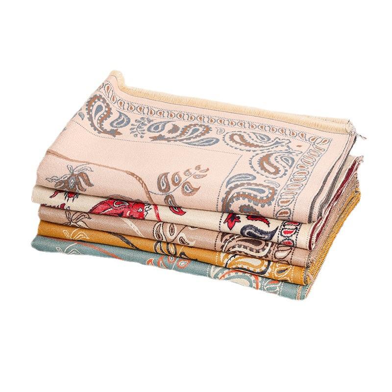 Scarf Women's Winter Warm Shawl Women's Autumn and Winter Cashmere Scarf Soft Waxy Air Conditioning Shawl Outer Scarf