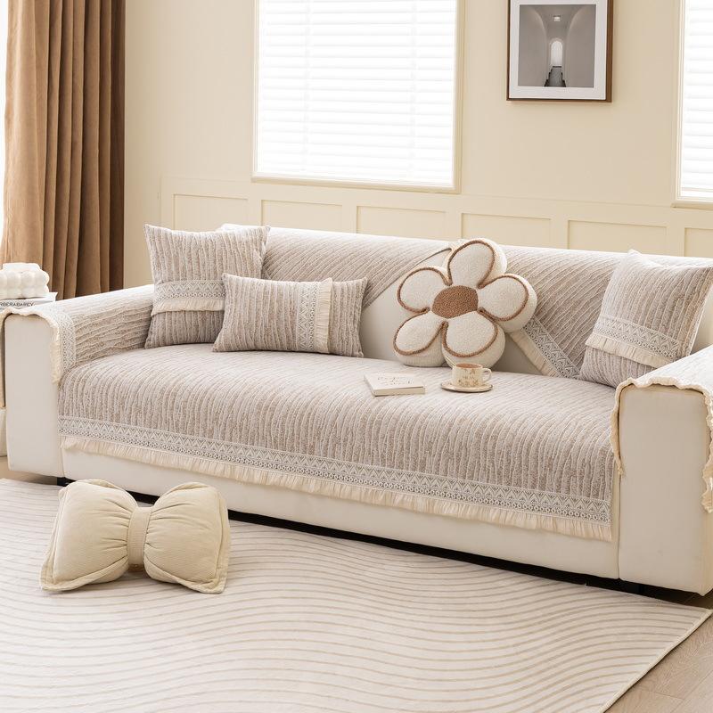 New Cream Wind Light Luxury Chenier Sofa Cushion Four Seasons Universal Non-Slip Sofa Cover Cushion Sub Cover Cloth Towel