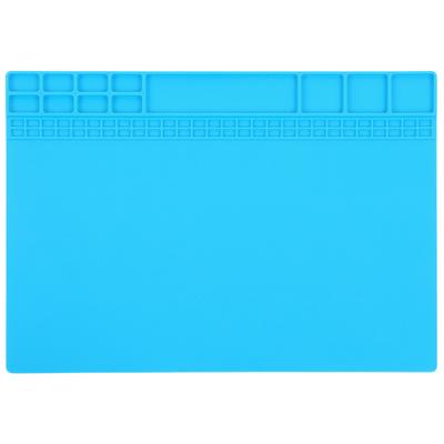 Silicone Heat Resistant Soldering Electronic Repair Mat Maintenance Insulation PadLight Blue