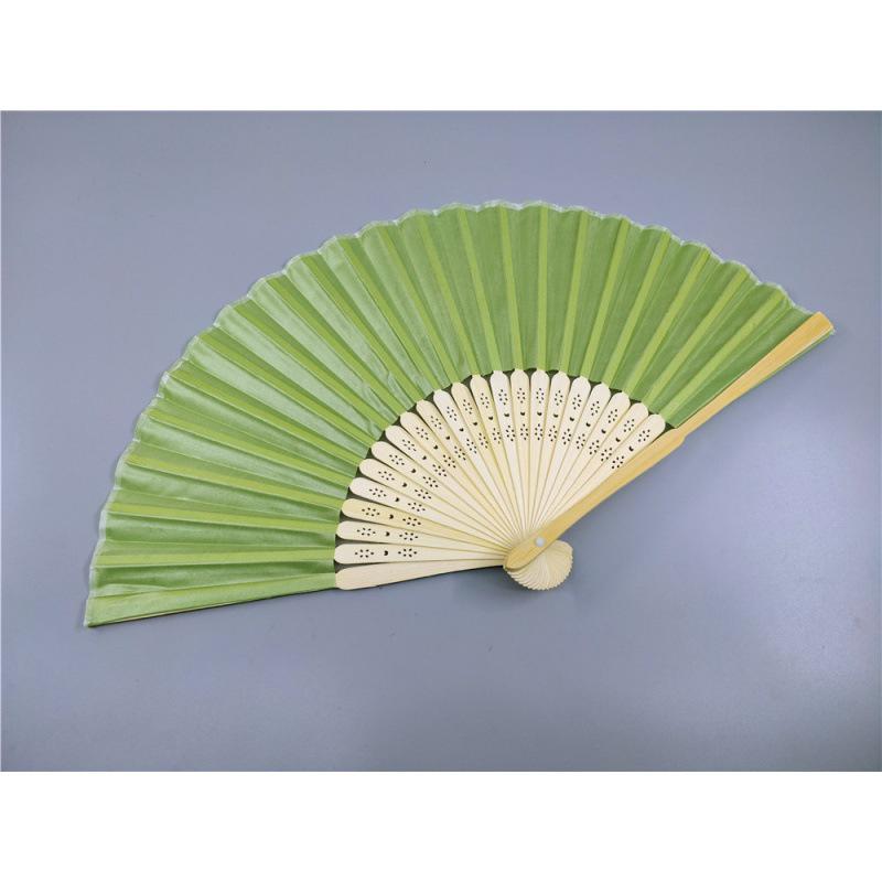 Beige Bamboo and Silk Multi-Color Cloth Fan for Weddings and Gifts