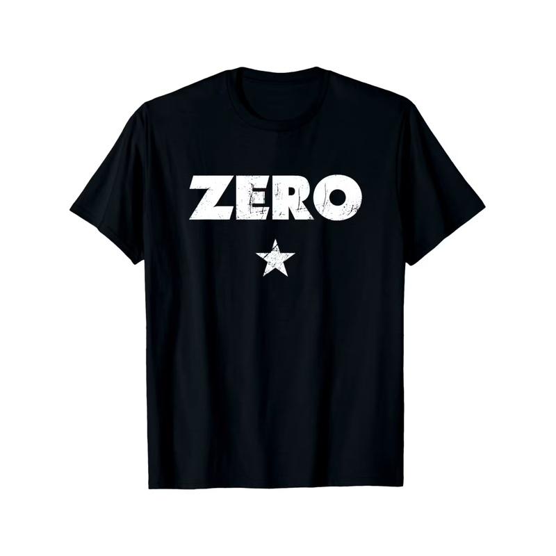 Men'S Vintage-Style ZERO Pattern T-Shirt with Design - Sporty Casual Crew Neck Tee, Suitable for Running And Casual Wear, Comfortable All Seasons,