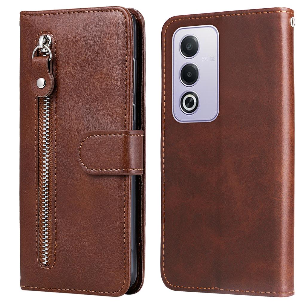 For Oppo A3 Pro (Global) 5G/(India) 5G Case Zipper Wallet Calf Texture PU Leather Phone Cover