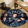 Damon Salvatore Pattern Round Rug, Indoor/Outdoor Mat, for Picnic, Gameroom, Bedroom, Office, Living Room, Home Decor Carpet, Birthday Gift
