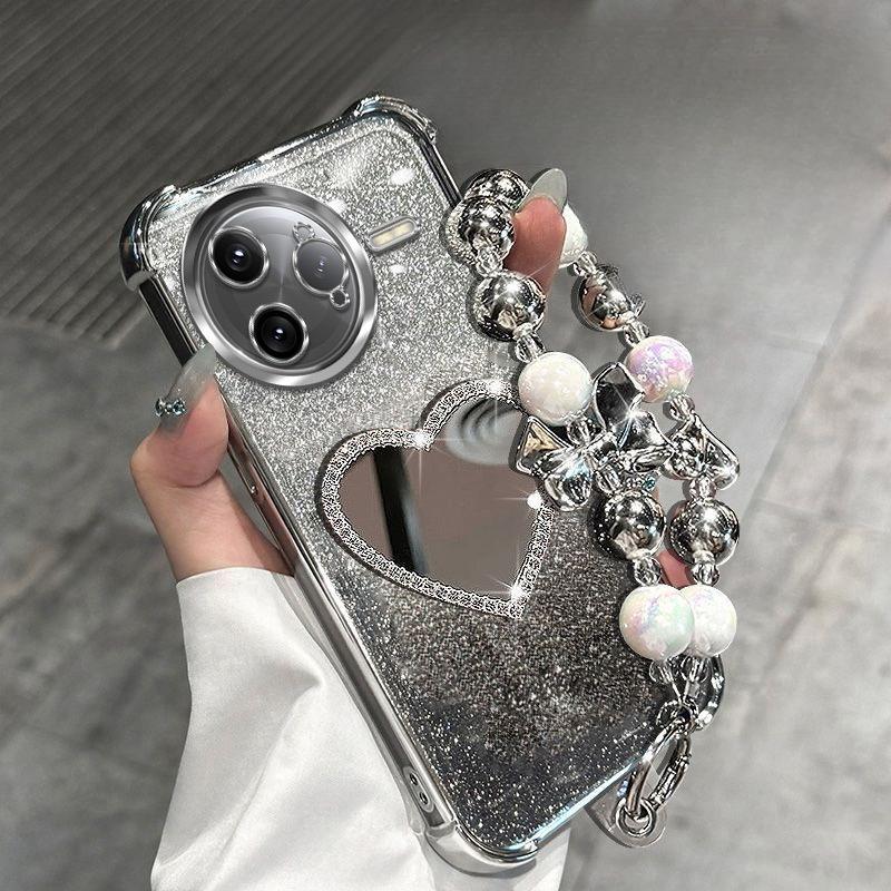 

Glitter Shockproof Plating Love Mirror Bracelet Case for Xiaomi POCO F7 Ultra M7 Pro 5G Silicone Cover Poco F7 срібний