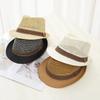 Men Wide Brim Braided Straw Sun Hat Panama Jazz Hat Summer UV Protection Breathable Mesh Beach Outdoor British Style Cowboy
