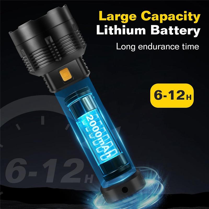 A03F-2 Pack LED Solar Rechargeable Flashlights For Home,Camping Hiking,Emergencies Adventures